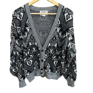 Vintage Unisex 80's Geometric Cardigan - Medium